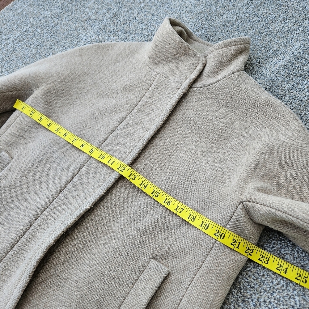 J Crew Stadium Cloth Cocoon Wool Coat Nello Gori Tan Brn Peacoat Womens Size 12 - Picture 7 of 16